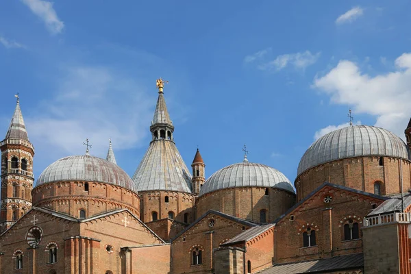 Many Domes Golden Angel Top Famous Basilica Saint Anthony City — ストック写真