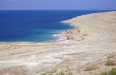 fantastic view of the Red Sea with the white desert sand reaching the coast without the people