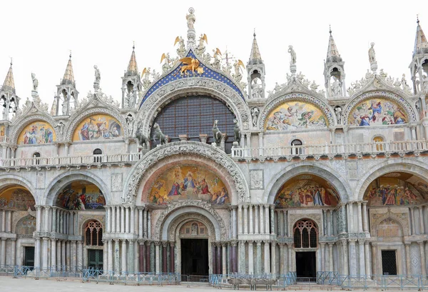 Venice Italy May 2020 Facade Main Door Basilic Saint Mark — Φωτογραφία Αρχείου