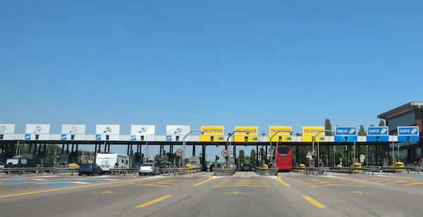 Mestre Italy July 2022 Toll Booth Venice Many Different Lanes — Stock Photo, Image