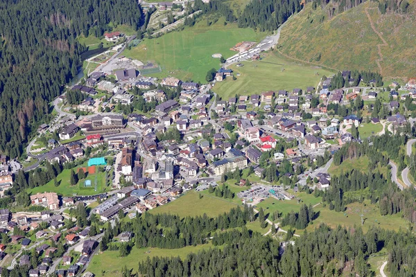 Aerial View Town Called San Martino Castrozza South Tyrol Northern — Fotografia de Stock