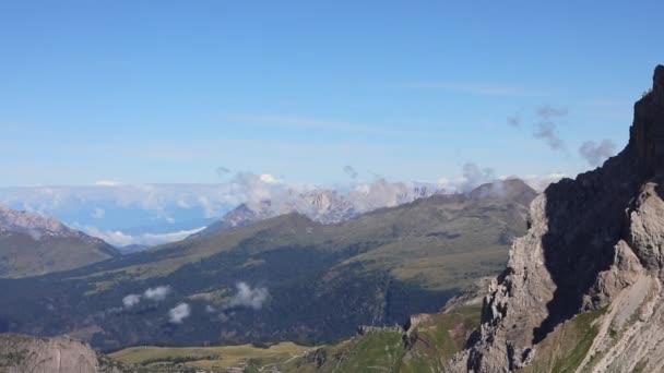Панорама Доломитовых Гор Северном Итае Летом — стоковое видео