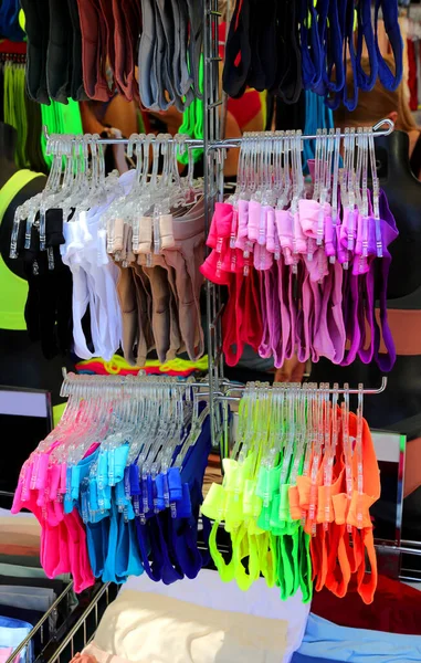 Underwear Underpants Panties Thongs Bright Colors Sale Clothes Stall Market — Stock fotografie