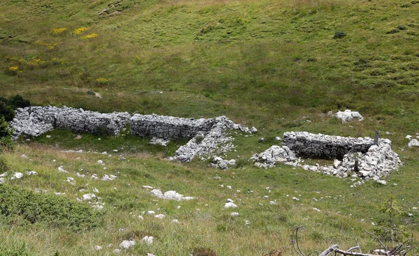 Ruins Ruin Ancient Soldiers Barracks Used First World War Mountains — Fotografia de Stock