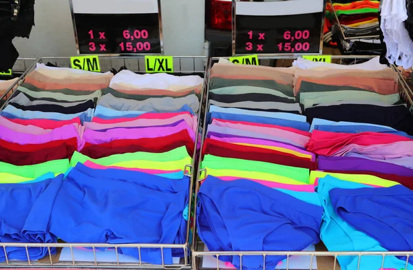 Underwear Underpants Briefs Bright Colors Sale Clothes Stall Market — Stock fotografie