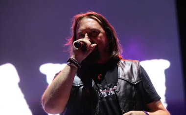 Vicenza, VI, Italy - September 4, 2022: Live Concert of an Italian band called NOMADI and vocal YURI CILLONI