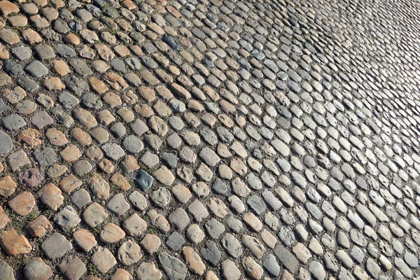 Fondo Carretera Hecha Con Muchos Guijarros Piedras Luz Fondo Atardecer — Foto de Stock