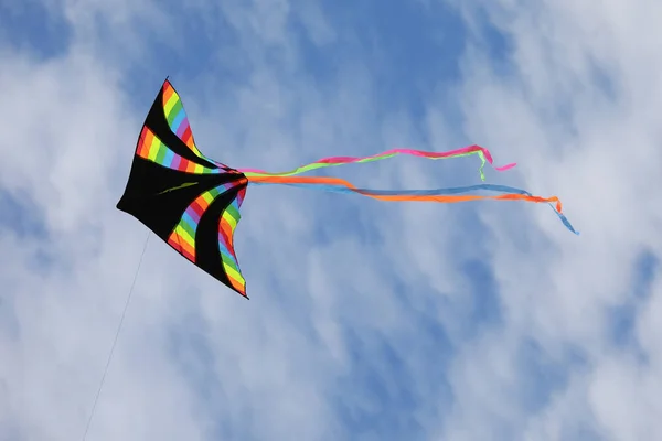 Cometa Grande Con Color Negro Muchos Colores Del Arco Iris —  Fotos de Stock