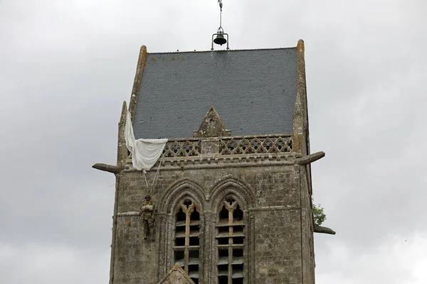 Sainte Mere Eglise Fra Frankrike Augusti 2022 Dag Memorial Med — Stockfoto