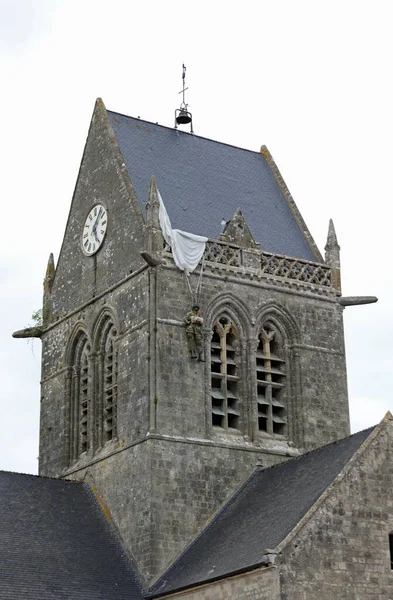 Sainte Mere Eglise Fra Frankrijk Augustus 2022 Dag Memorial Met — Stockfoto