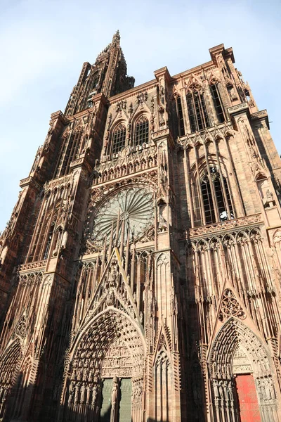 Detailfassade Der Kathedrale Notre Dame Strasbourg Frankreich — Stockfoto