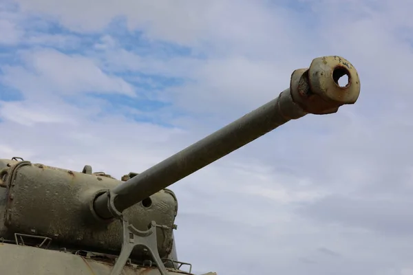 Detalj Tunnan Kanonen Som Användes Andra Världskriget Normandie Landningar Dag — Stockfoto