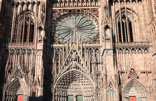 Facade Notre Dame Cathedral Strasbourg France — Stock Photo, Image