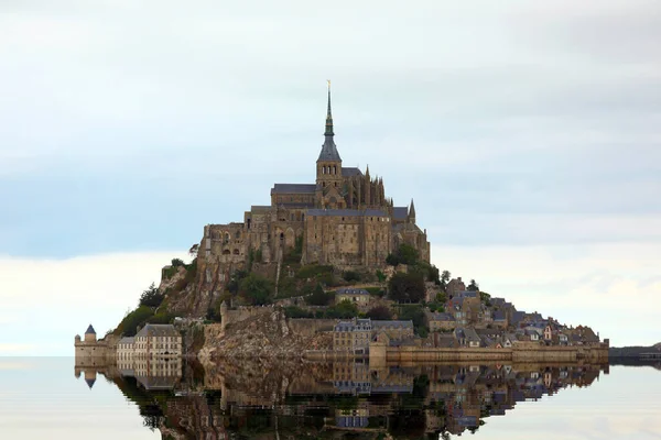 Образ Моря Знамените Абатство Монт Сен Мішель Півночі Франції — стокове фото