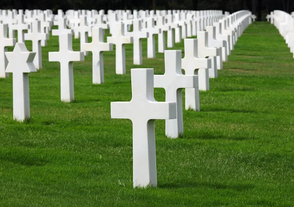 Colleville Sur Mer Fra France August 2022 White Crosses American — Stock Photo, Image