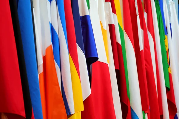 Ιστορικό Πολλών Σημαιών Πολλών Χωρών Της Ευρώπης — Φωτογραφία Αρχείου