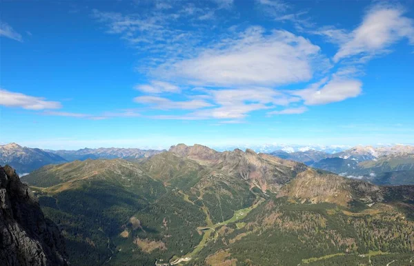 Panorama Van Dolomieten Italiaanse Alpen Vanaf Top Van Berg Rosetta — Stockfoto
