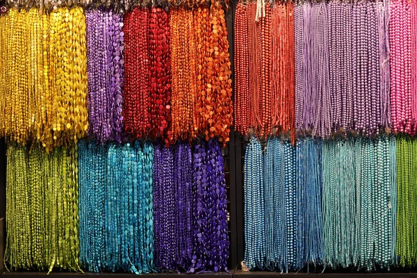 Muchos Collares Perlas Para Venta Tienda Bijouterie — Foto de Stock