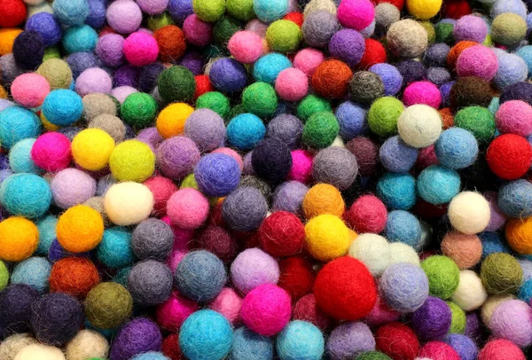Background Many Balls Carved Felt Wool — Stock Photo, Image