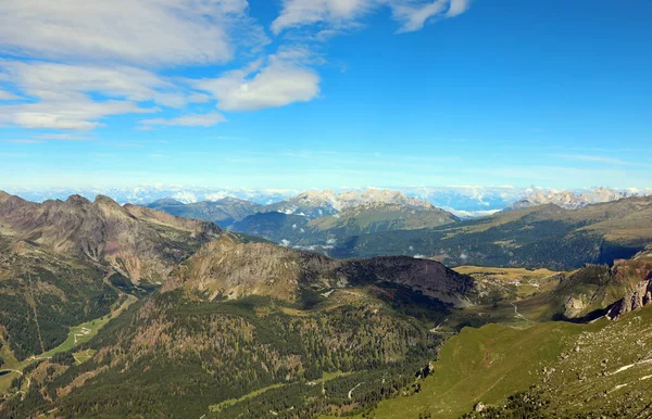 Панорама Доломитов Итальянских Альп Вершины Горы Розетта Над Городом Сан — стоковое фото