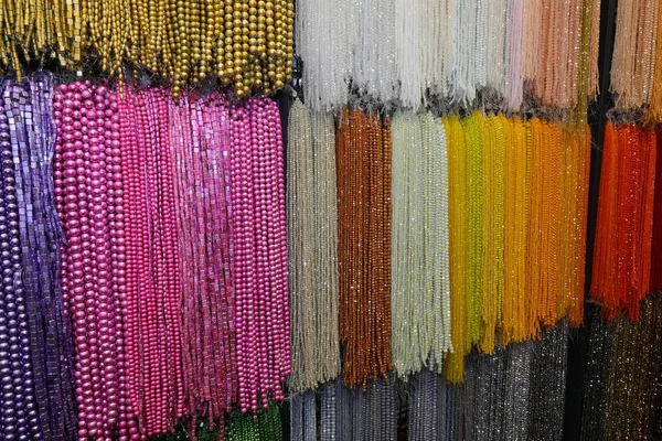 Muchos Collares Perlas Para Venta Tienda Bijouterie — Foto de Stock