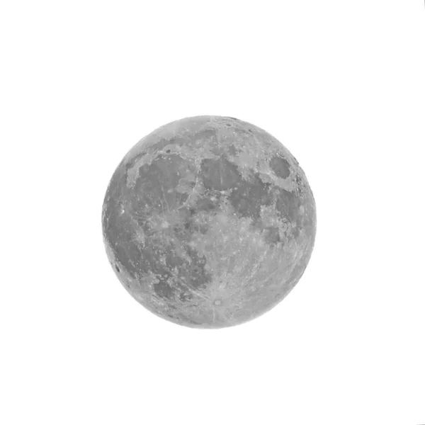 Lua Cheia Com Fundo Branco Grandes Crateras Lunares Podem Ser — Fotografia de Stock