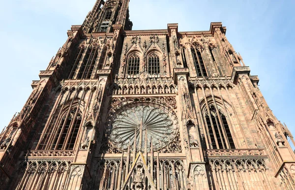 Facade Cathedral City Strasbourg France Called Notre Dame — Stock Photo, Image