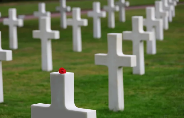 2022年8月21日フランス FraのColleville Sur Mer D日着陸近くのアメリカ軍墓地の白い十字 — ストック写真