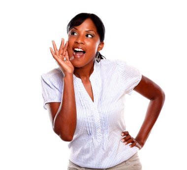 Afro-Amerikan dostu genç kadın çığlığı