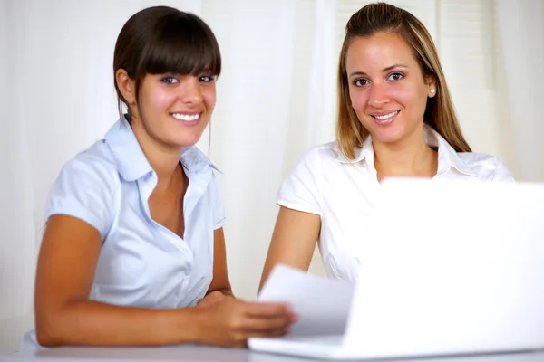 Charming businesswomen reading documents Stock Image