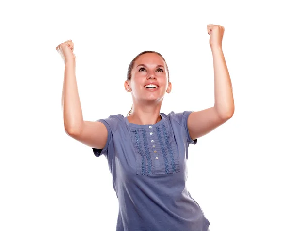 Friendly young female with a winning attitude — Stock Photo, Image