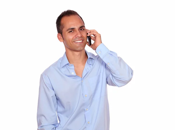 Charming adult man speaking on cellphone — Stock Photo, Image