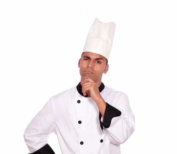 Chef profesional pensativo mirándote — Foto de Stock