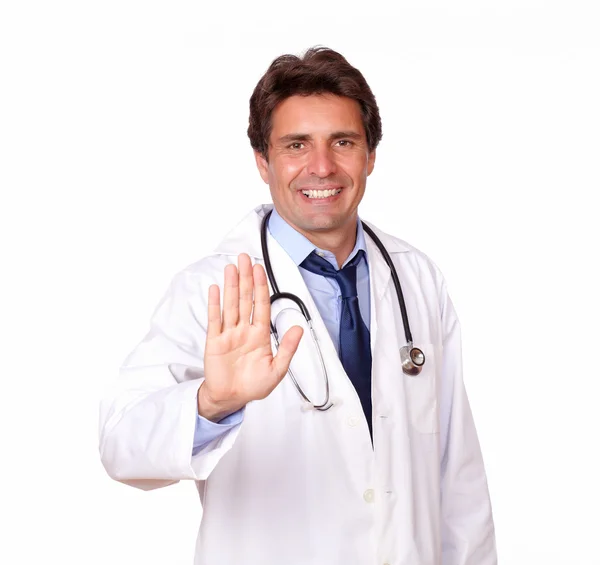 Professional medical doctor giving the high — Stock Photo, Image