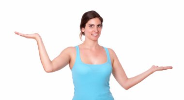 avuç içi uzatarak genç sportif erkek