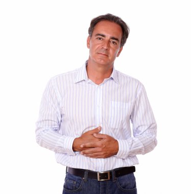 İspanyol adamla Yetişkin: mide ağrısı