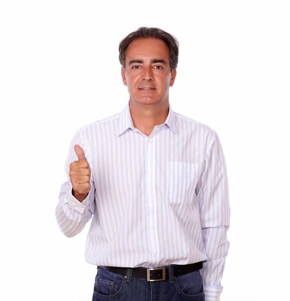 Charming hispanic man with ok sign — Stock Photo, Image