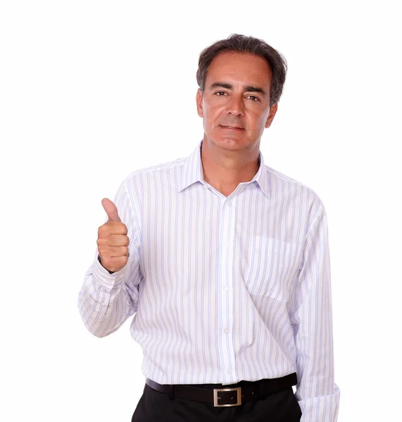 Charming adult man with ok thumb — Stock Photo, Image