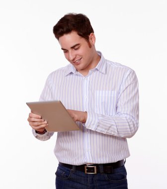 Beyaz adam Tablet PC'nizde çalışma