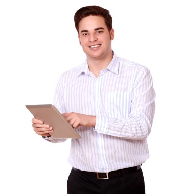 hoş adam onun tablet pc ile çalışma