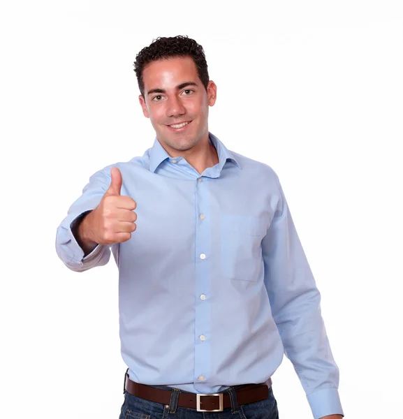 Charming young male with ok sign — Stock Photo, Image