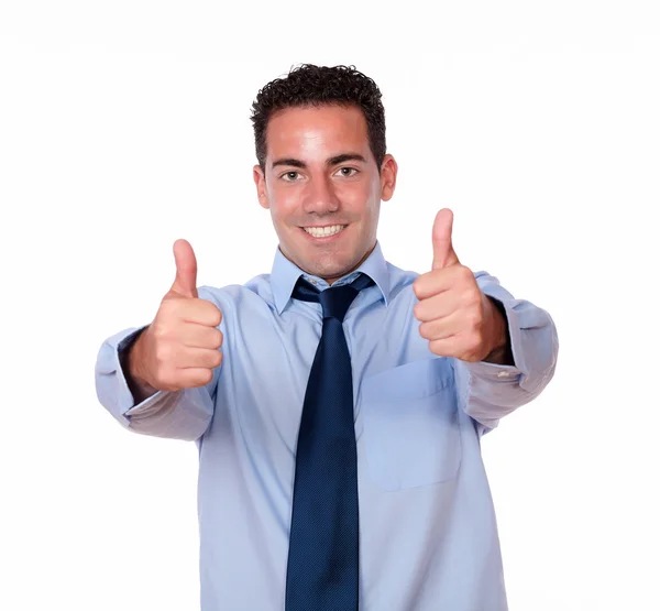 Charming latin man with ok sign — Stock Photo, Image