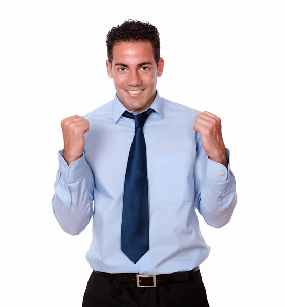 Attractive adult man celebrating his victory — Stock Photo, Image