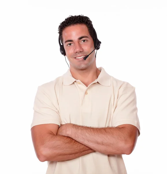 Handsome latin man crossing his arms — Stock Photo, Image