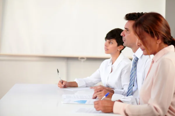 Hispanic executive group working on a conference — Stock Photo, Image