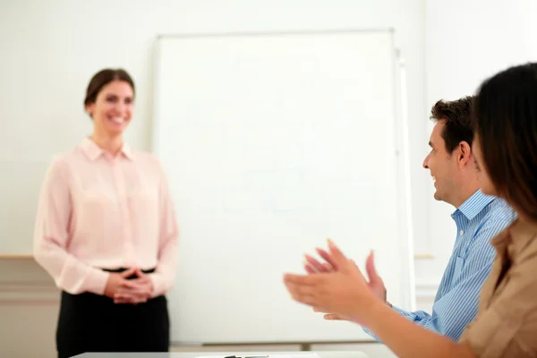Business team giving applause on conference — Stock Photo, Image