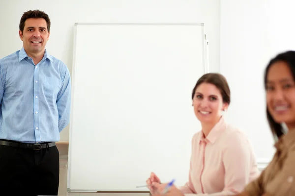 Professional colleagues group smiling at you — Stock Photo, Image