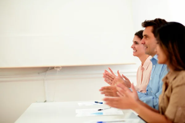 Business group giving applause during conference — Stock Photo, Image