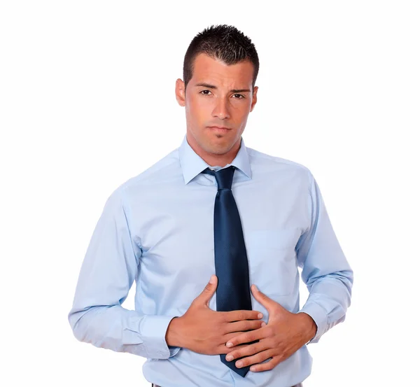 Joven guapo con dolor de estómago —  Fotos de Stock