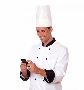 yakışıklı genç Şef mesaj okuma